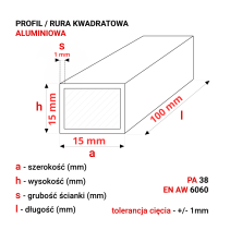 Vierkantrohr 15x15x1mm