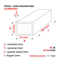 Vierkantrohr 15x15x2mm