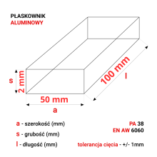 Alu Flachstange 50x2mm