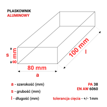 Aluminium Flachprofil 80x8mm