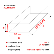 Aluminium Flachprofil 80x8mm