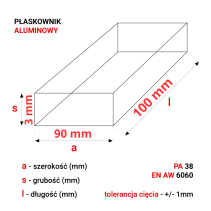 Aluminium Flachprofil 90x3mm