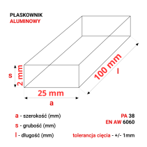 Aluminium Flachprofil 25x2mm