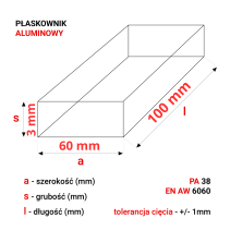 Alu Flachprofil 60x3mm