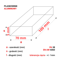 Alu Flachprofil 70x5mm