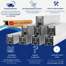 Photovoltaik Montageprofil 40x40 Typ T 90cm