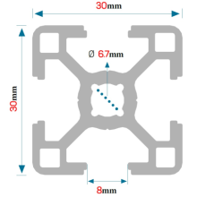 Aluminiumprofil 30x30 [8] R 60cm