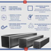 Alu Vierkantrohr 30x30x2mm