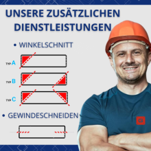 Aluminium Konstruktionsprofil 40x40 [8] R 230cm