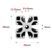 Alu Konstruktionsprofil 40x40 [8] R 350cm
