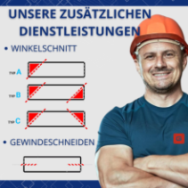 Alu Konstruktionsprofil 45x45 [10] R 370cm