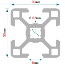 Alu Konstruktionsprofil 30x30 [8] R 400cm
