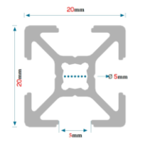 Alu Konstruktionsprofil 20x20 [5] R 310cm