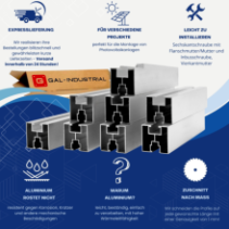 Photovoltaik Alu Profil 40x40 Typ S 300cm