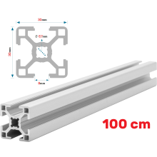 Alu Montageprofil 30x30 [8] R 100cm