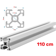 Alu Montageprofil 30x30 [8] R 110cm