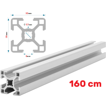 Alu Montageprofil 30x30 [8] R 160cm