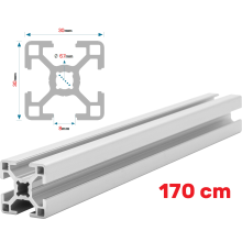 Alu Montageprofil 30x30 [8] R 170cm