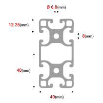 Alu Konstruktionsprofil 40x80 [8] R 10cm