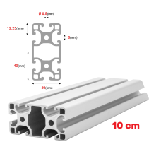 Alu Konstruktionsprofil 40x80 [8] R 10cm