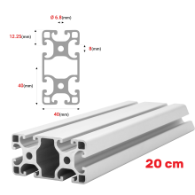 Alu Konstruktionsprofil 40x80 [8] R 20cm