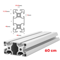 Alu Konstruktionsprofil 40x80 [8] R 60cm