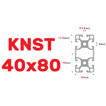 Alu Konstruktionsprofil 40x80 [8] R 80cm