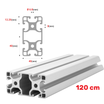 Montageprofil Alu 40x80 [8] R 120cm
