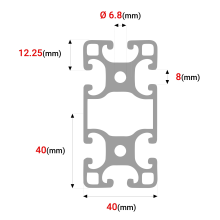 Montageprofil Alu 40x80 [8] R 140cm