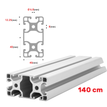Montageprofil Alu 40x80 [8] R 140cm
