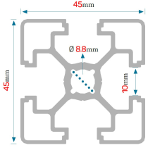 Alu Konstruktionsprofil 45x45 [10] R 170cm