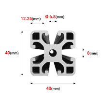 Montageprofil 40x40 [8] R 10cm